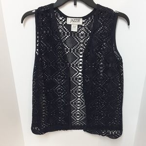Navy Blue Lacy Vest sz Med